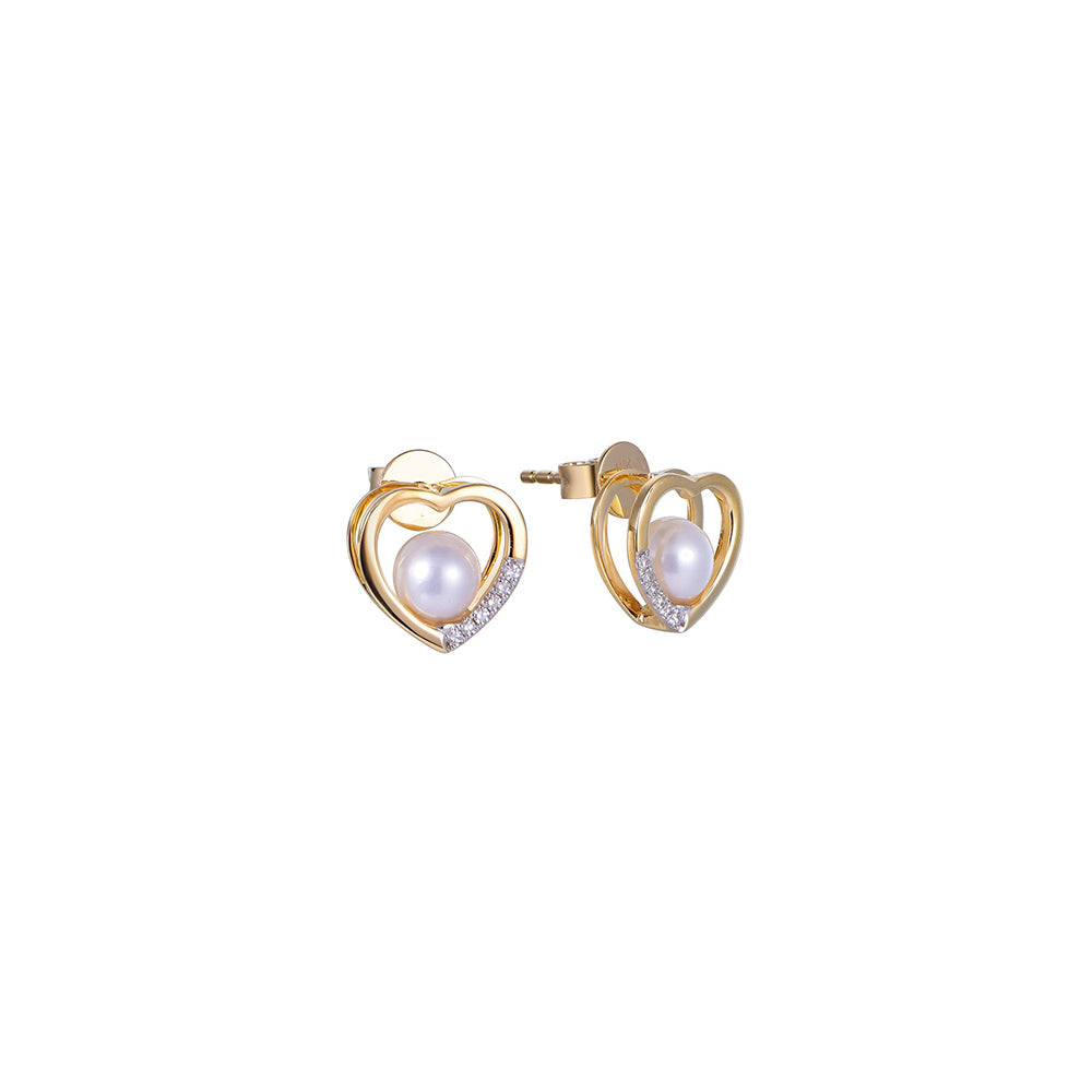 18K DIAMOND/PEARL EARRINGS