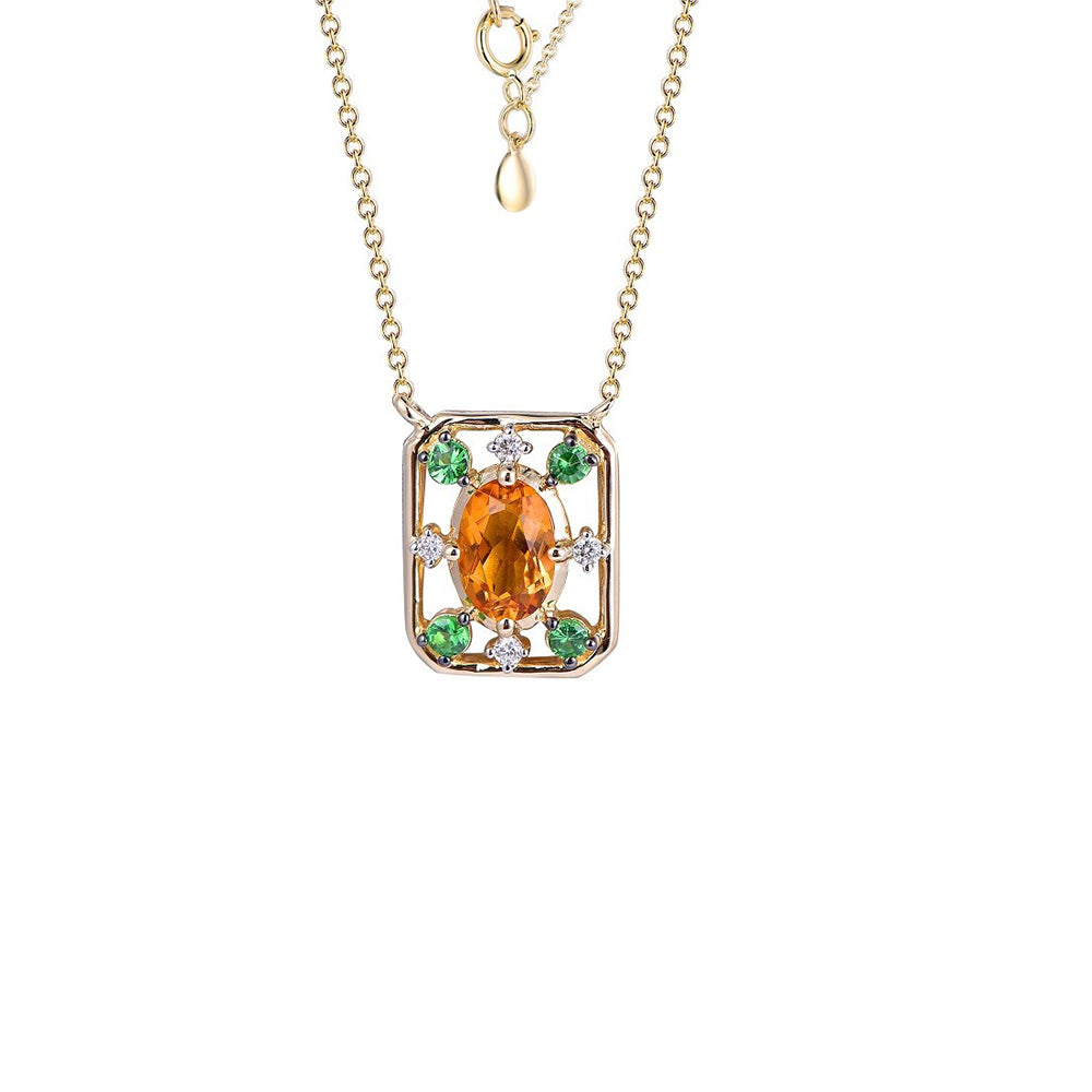 18K DIAMOND/SEMI PRECIOUS/GEMS NECKLACE
