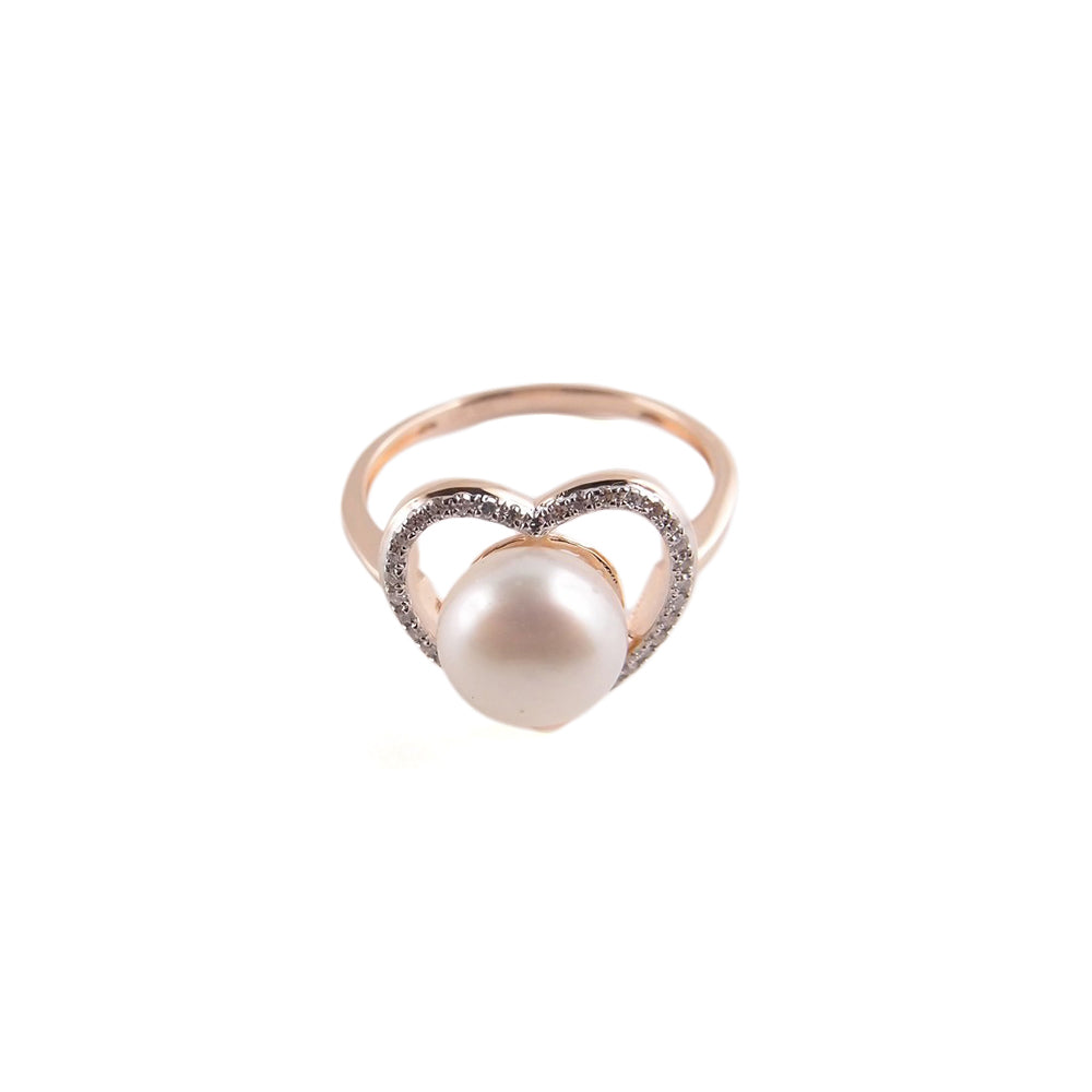 18K DIAMOND/PEARL RING