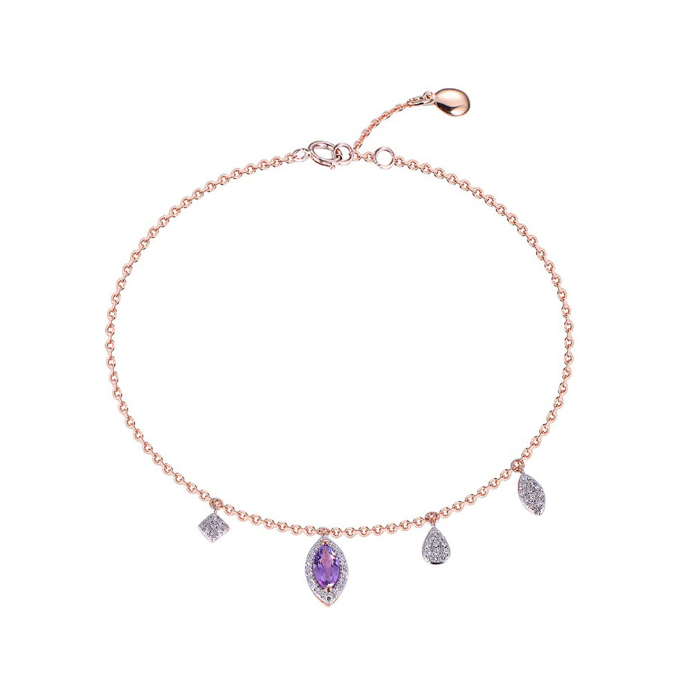 18K DIAMOND/SEMI PRECIOUS BRACELET