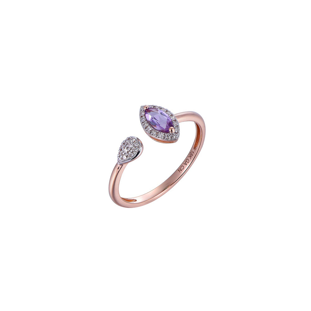 18K DIAMOND/SEMI PRECIOUS RING