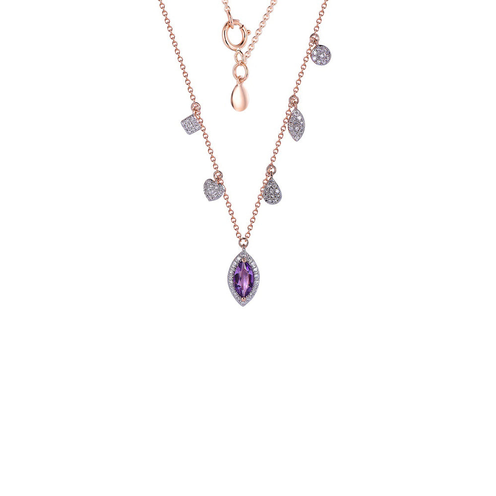 18K DIAMOND/SEMI PRECIOUS NECKLACE