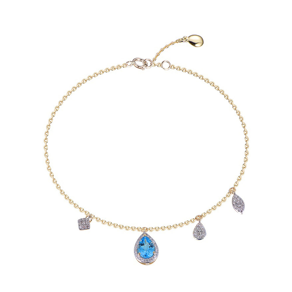 18K DIAMOND/SEMI PRECIOUS BRACELET