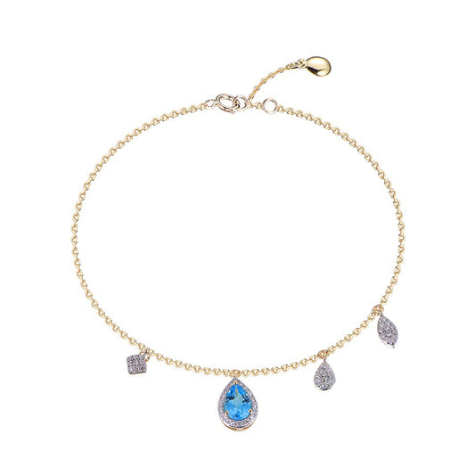 18K DIAMOND/SEMI PRECIOUS BRACELET