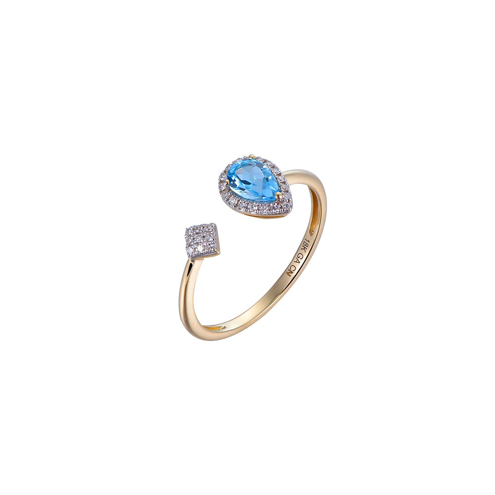 18K DIAMOND/SEMI PRECIOUS RING