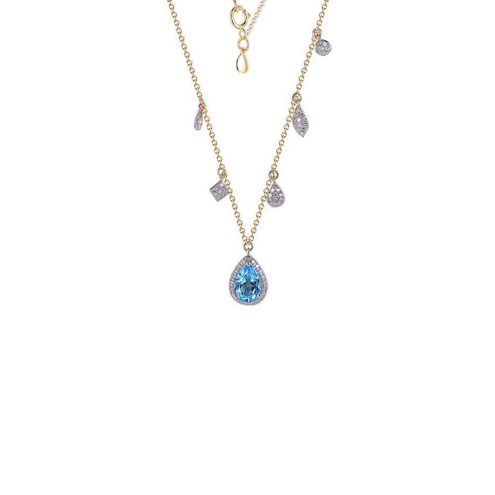 18K DIAMOND/SEMI PRECIOUS NECKLACE