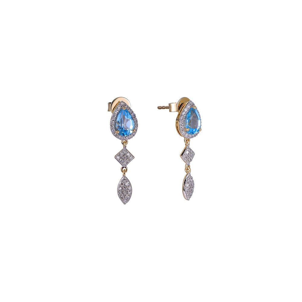 18K DIAMOND/SEMI PRECIOUS EARRINGS