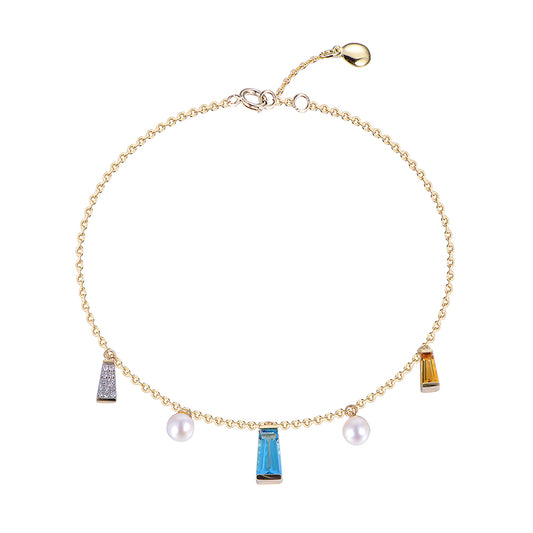 18K DIAMOND/SEMI PRECIOUS BRACELET