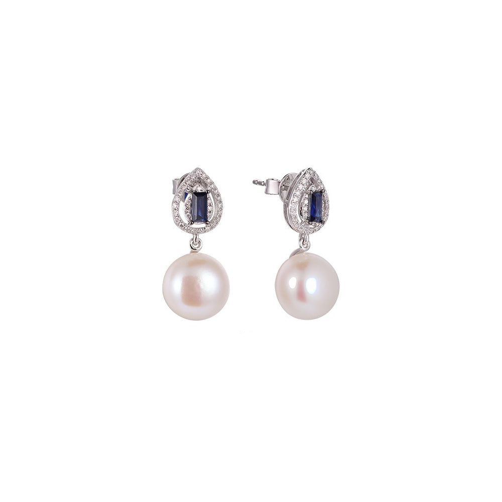 18K DIAMOND/GEMS/PEARL EARRINGS
