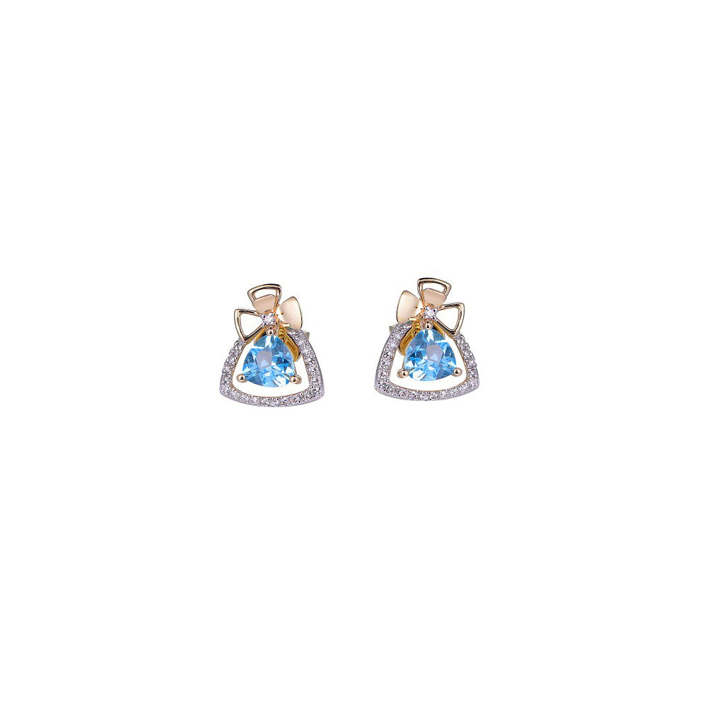 18K DIAMOND/SEMI PRECIOUS EARRINGS