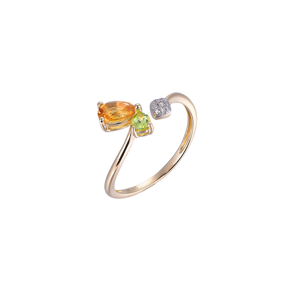 18K DIAMOND/SEMI PRECIOUS RING