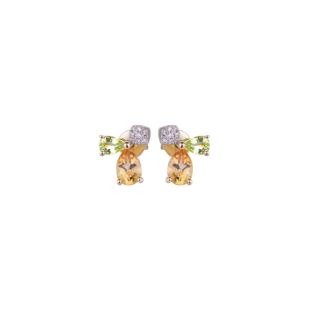 18K DIAMOND/SEMI PRECIOUS EARRINGS