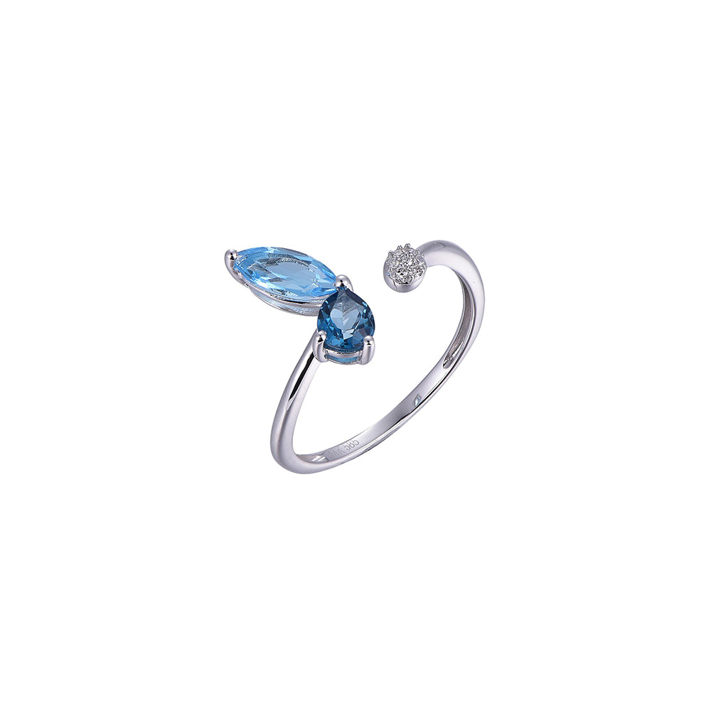 18K DIAMOND/SEMI PRECIOUS RING