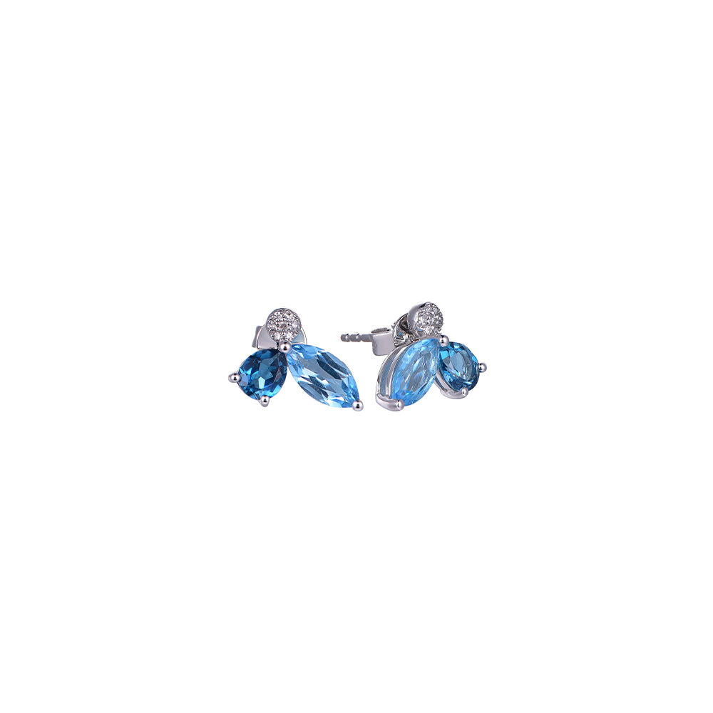 18K DIAMOND/SEMI PRECIOUS EARRINGS