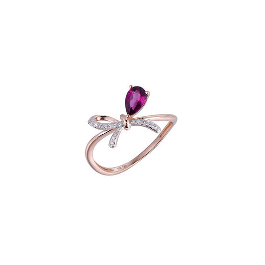 18K DIAMOND/SEMI PRECIOUS RING