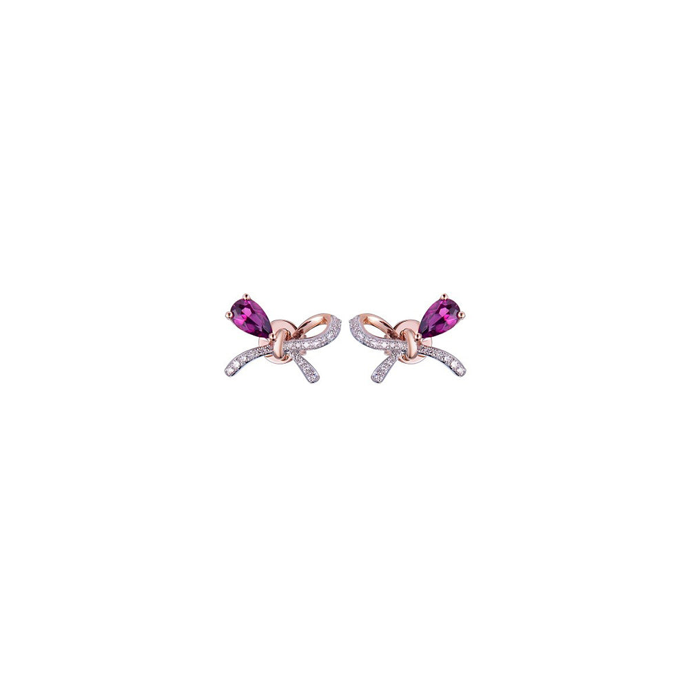 18K DIAMOND/SEMI PRECIOUS EARRINGS