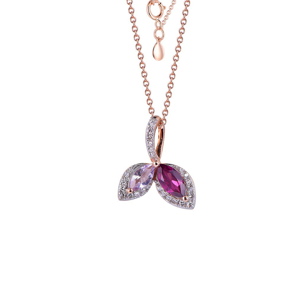 18K DIAMOND SEMI PRECIOUS NECKLACE