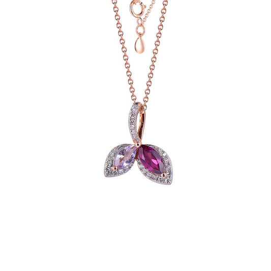18K DIAMOND SEMI PRECIOUS NECKLACE
