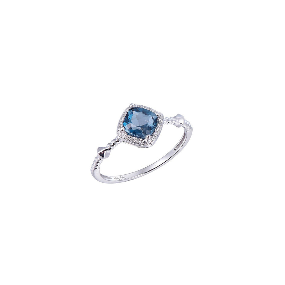 18K DIAMOND/SEMI PRECIOUS RING