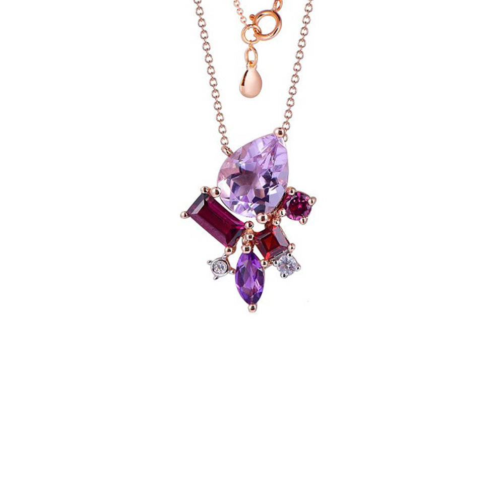 18K DIAMOND/SEMI PRECIOUS/GEMS NECKLACE