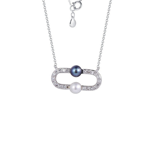 18K DIAMOND/PEARL NECKLACE