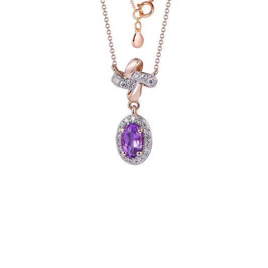 18K DIAMOND/SEMI PRECIOUS NECKLACE