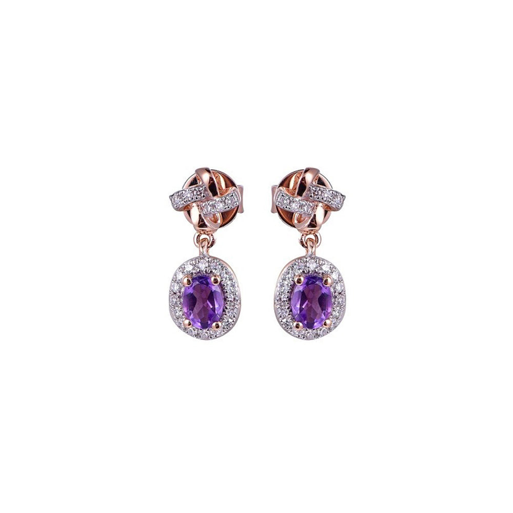 18K DIAMOND/SEMI PRECIOUS EARRINGS