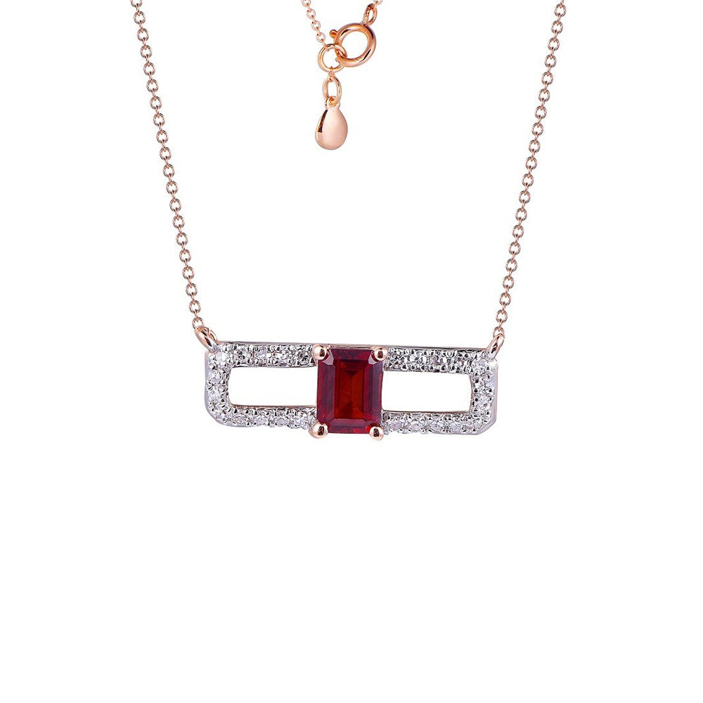 18K DIAMOND/SEMI PRECIOUS NECKLACE