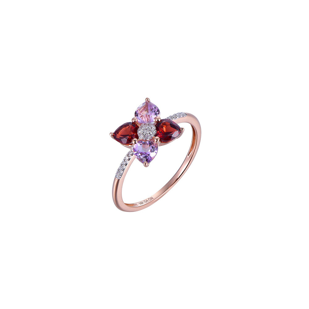 18K DIAMOND/SEMI PRECIOUS RING
