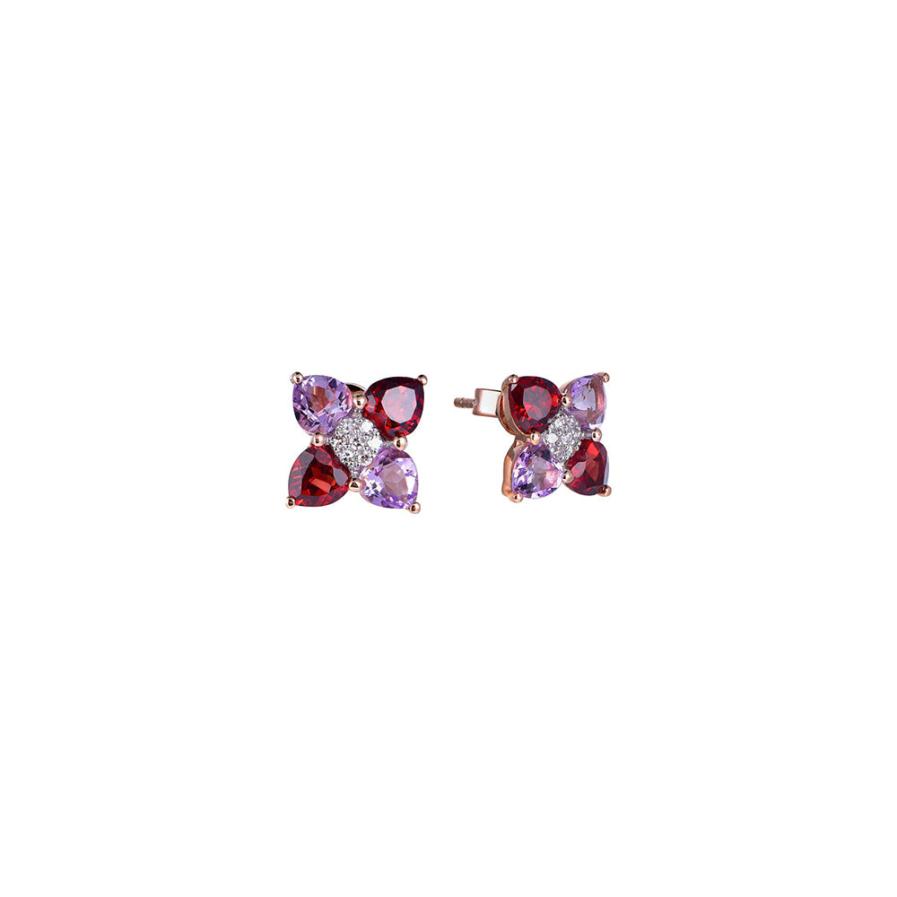 18K DIAMOND/SEMI PRECIOUS EARRINGS
