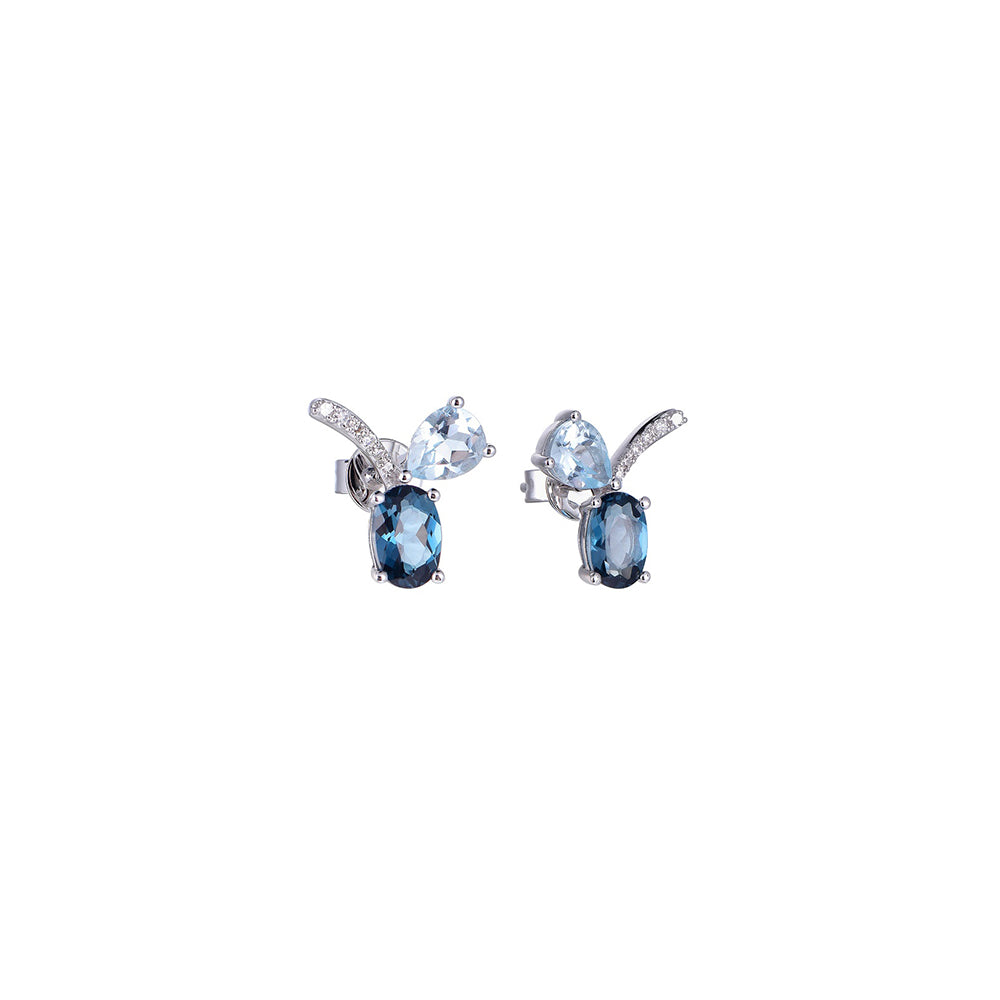 18K DIAMOND/SEMI PRECIOUS EARRINGS