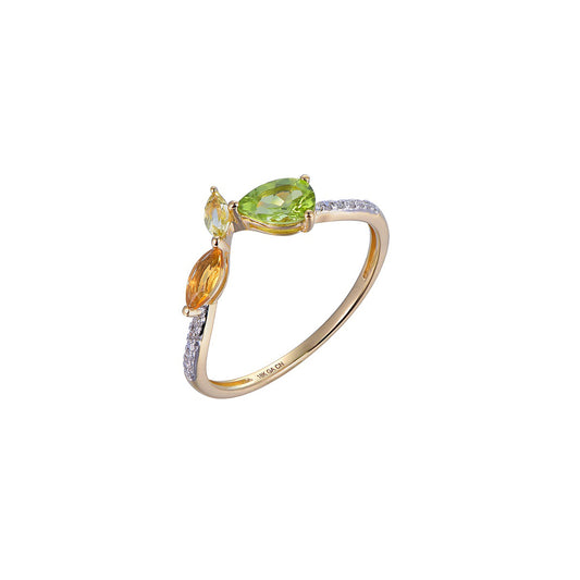 18K DIAMOND/SEMI PRECIOUS RING
