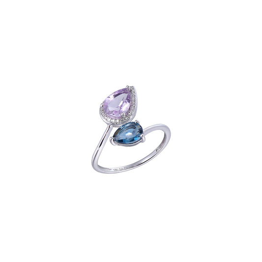 18K DIAMOND/SEMI PRECIOUS RING