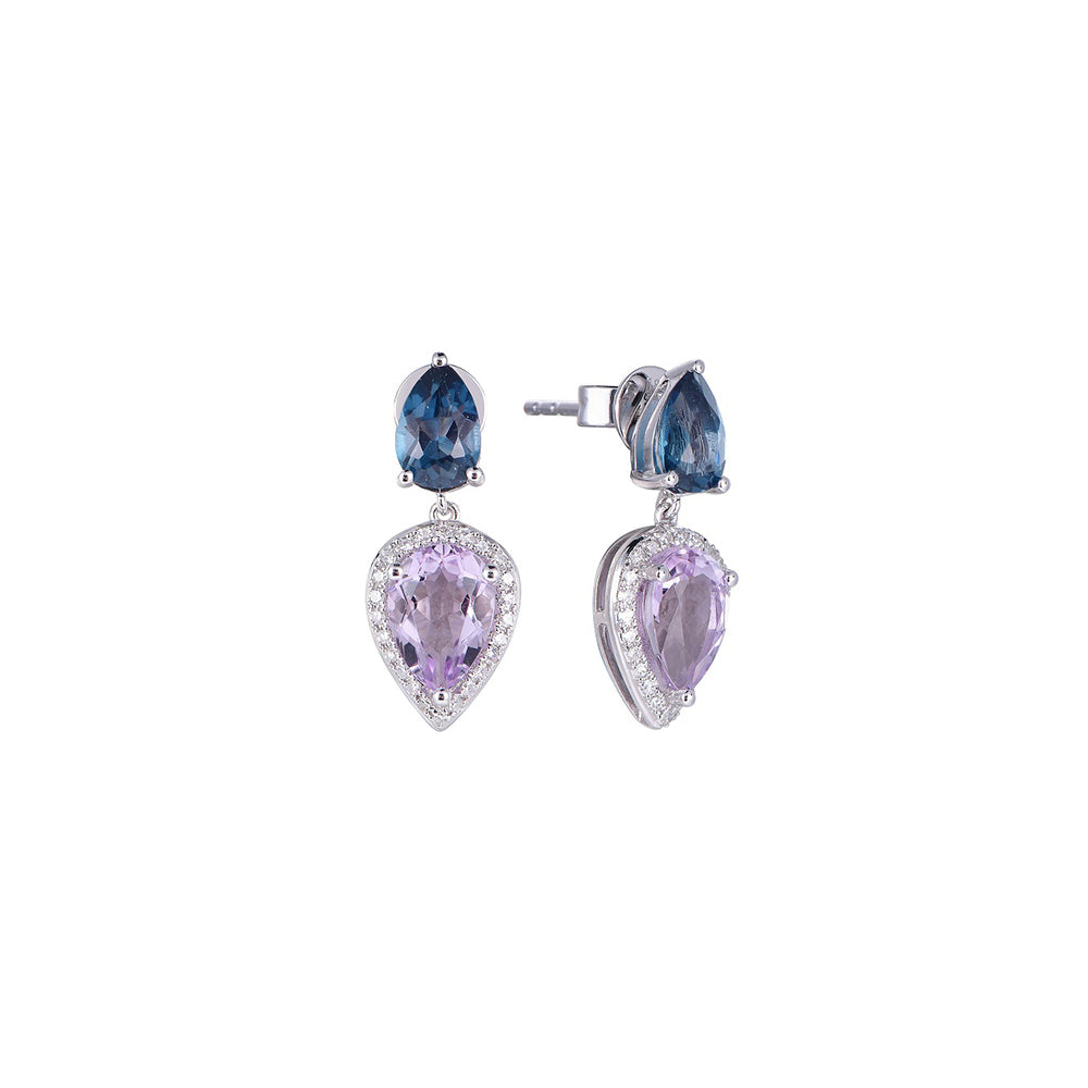 18K DIAMOND/SEMI PRECIOUS EARRINGS