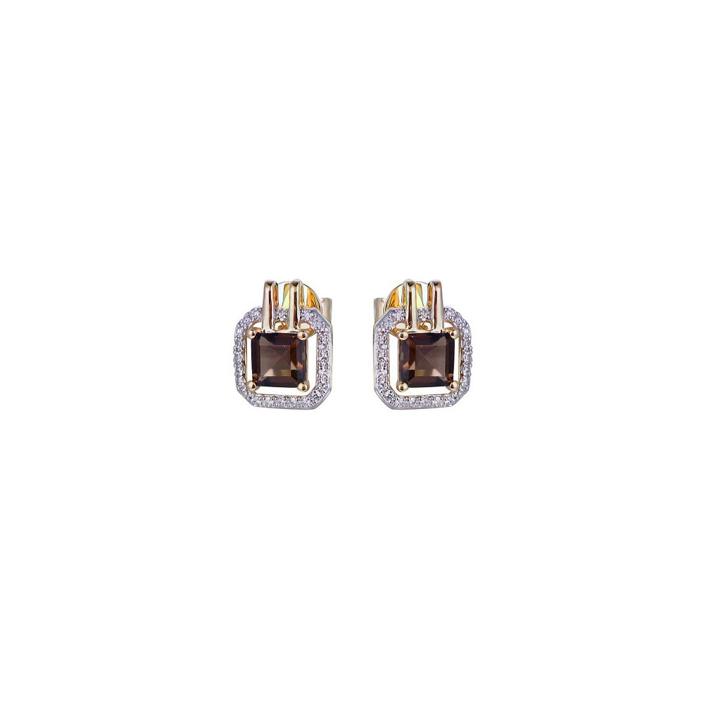 18K DIAMOND/SEMI PRECIOUS EARRINGS