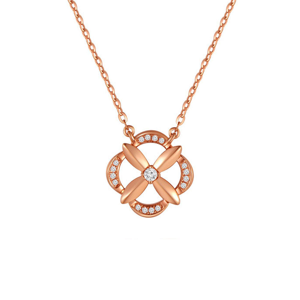 18K ROSE GOLD NECKLACE WITH DIAMOND