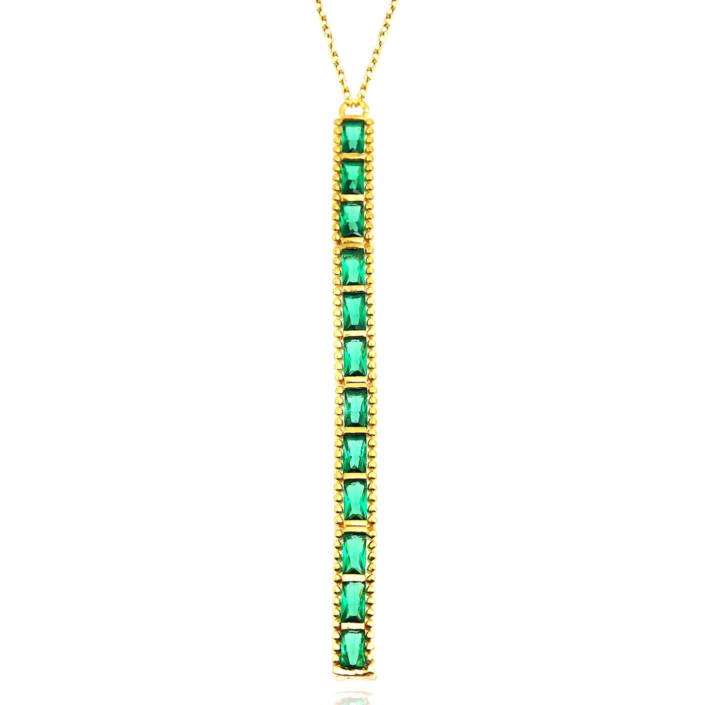 18K YELLOW GOLD EMERALD PENDANT, M4002P9