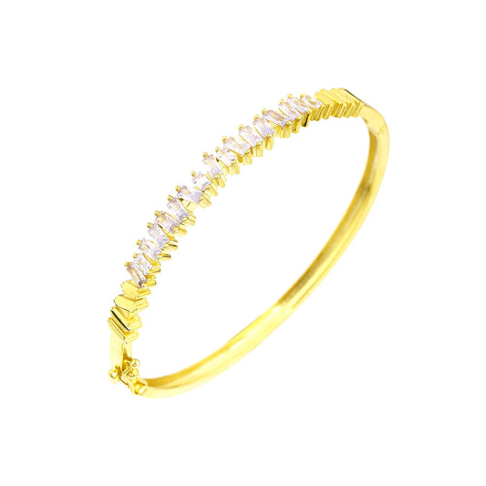 18K YELLOW GOLD WHITE TOPAZ BRACELET, M6032BA