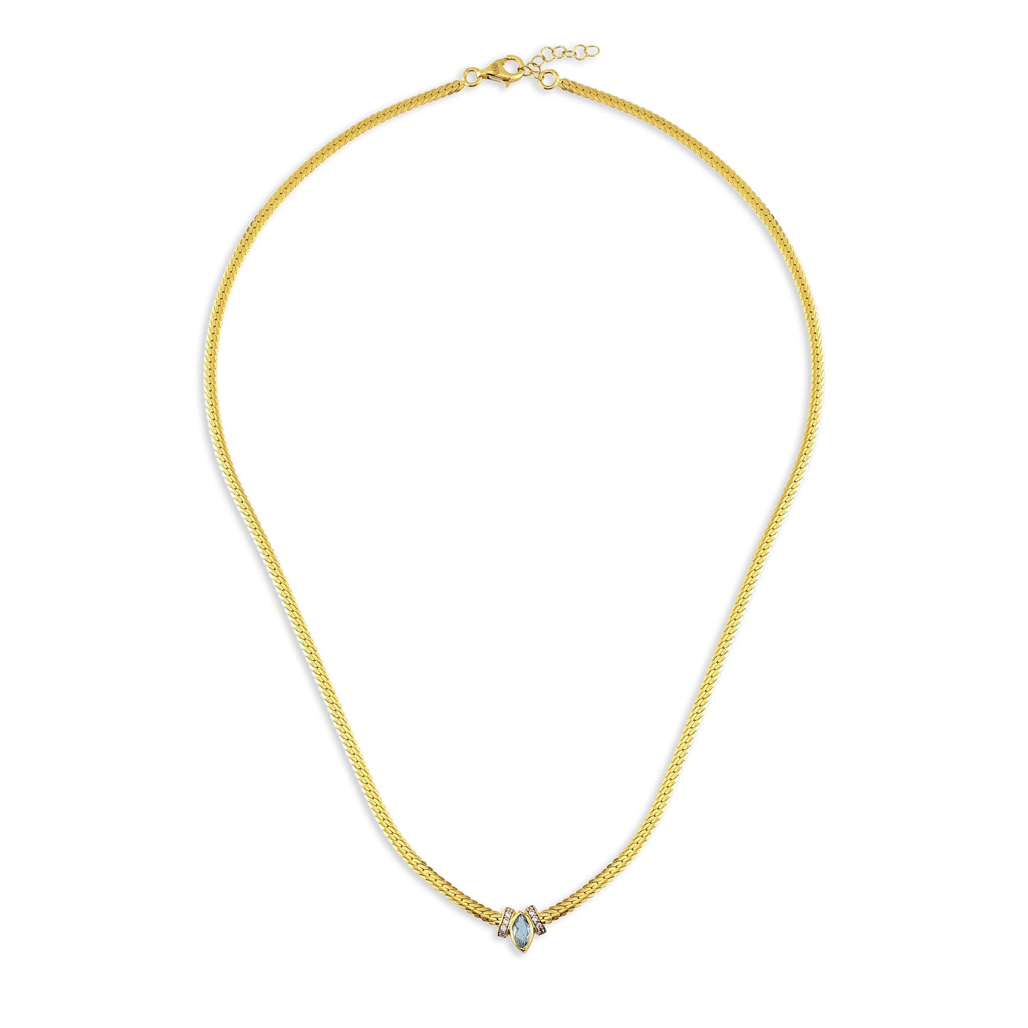 18K YELLOW GOLD DIAMOND B.TOPAZ PENDANT, M9019C5