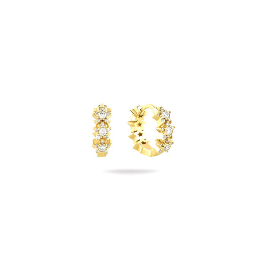 18K YELLOW GOLD DIAMOND EARRINGS, MD0163E