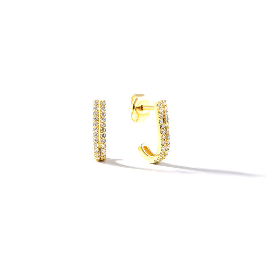 18K YELLOW GOLD DIAMOND EARRINGS, MD0235E