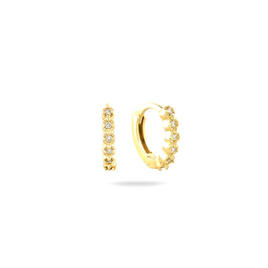 18K YELLOW GOLD DIAMOND EARRINGS, MD0252E
