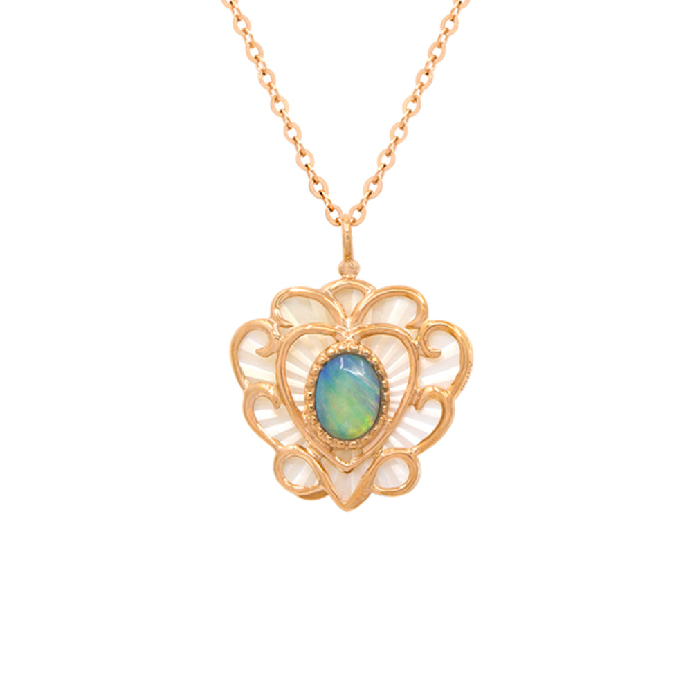 18K ROSE GOLD COLORED GEMS NECKLACE