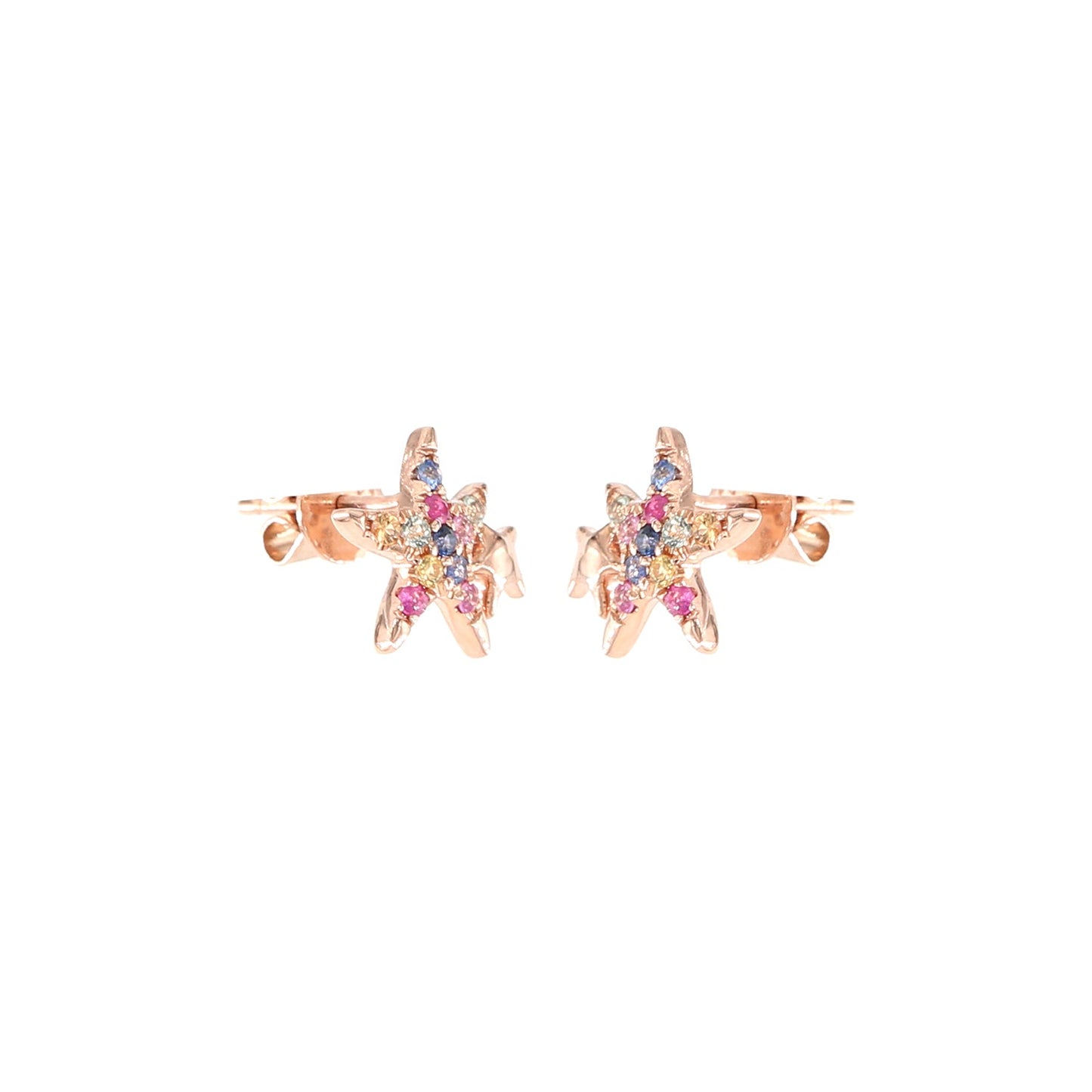 18K ROSE GOLD EARRINGS W/BSA,GSA,OSA,PSA & YSA,