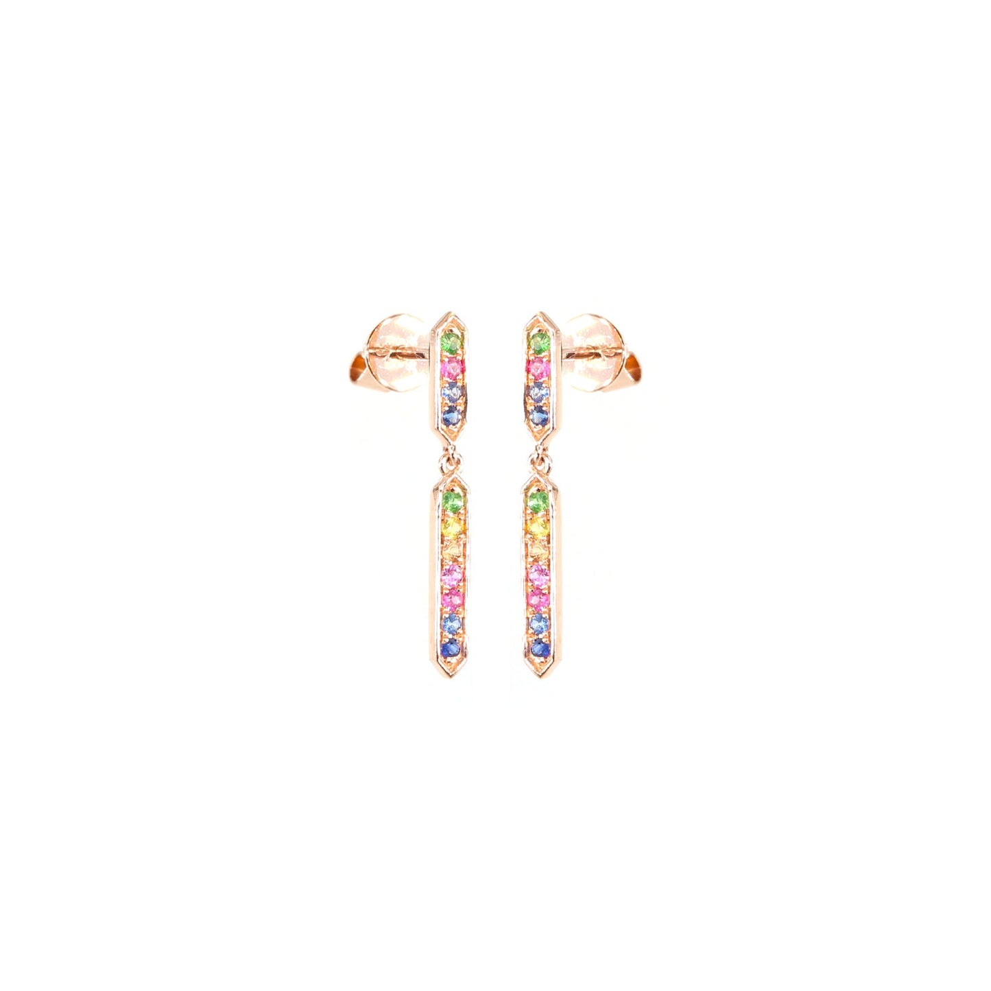 18K ROSE GOLD EARRINGS W/BSA,OSA,PSA,TSV & YSA,