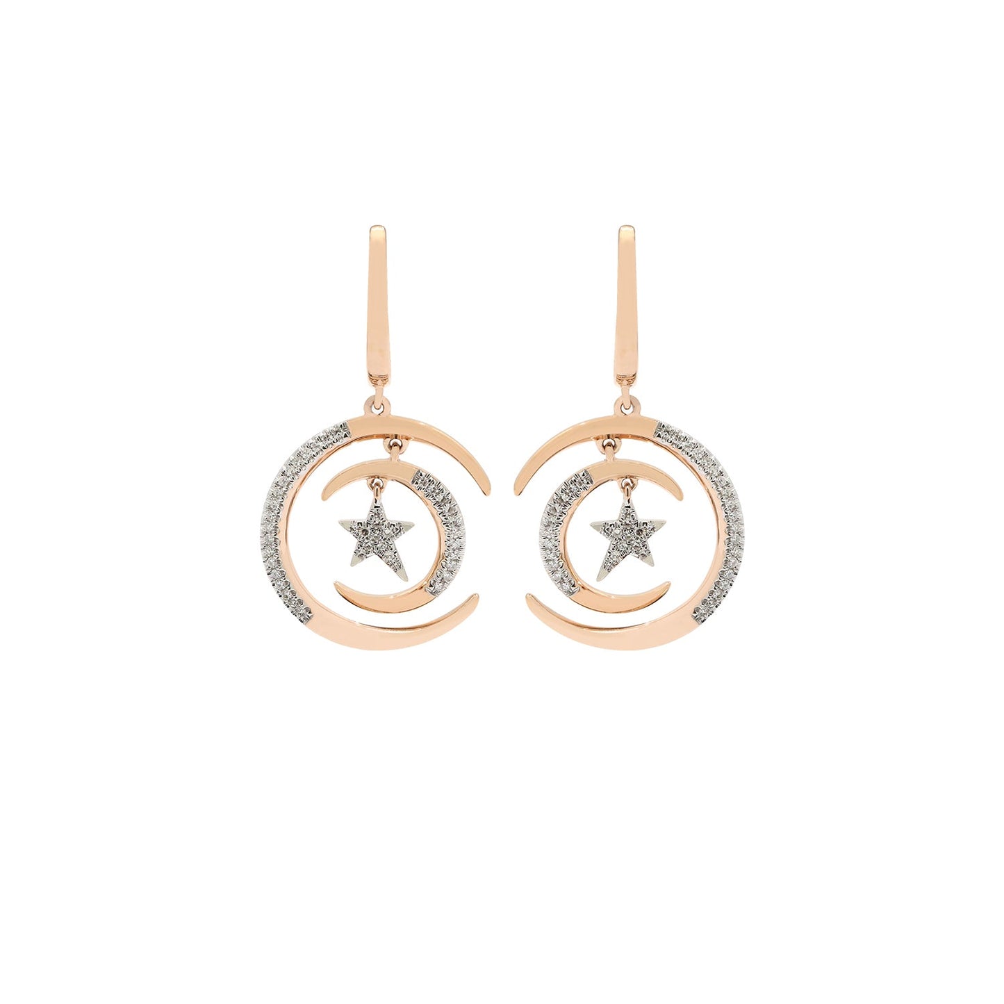 18KR Earrings w/Dia, 600381541