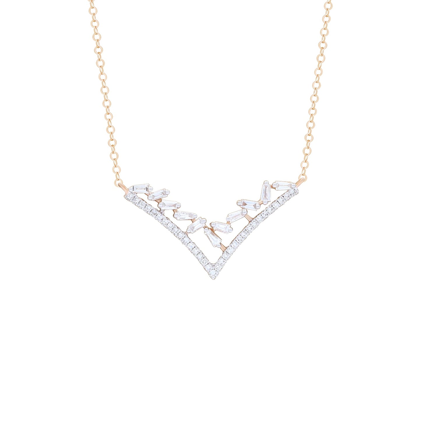 18KR Necklace w/Dia & Taper Dia, 600381197