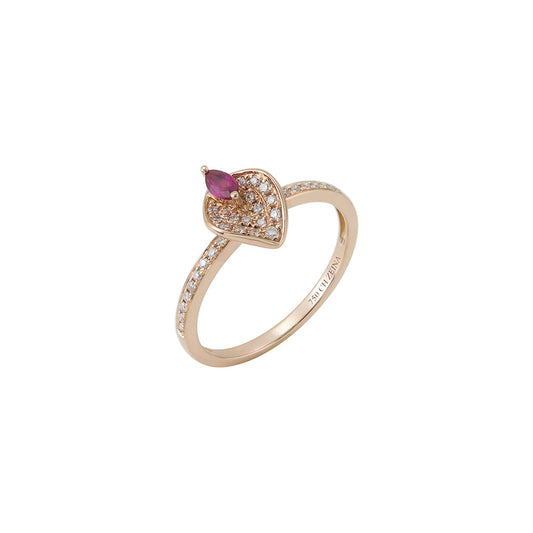 18K ROSE GOLD DIAMOND & RUBY RING