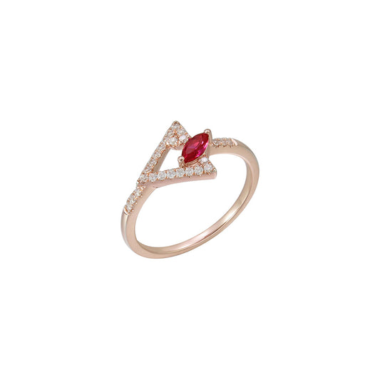 18K ROSE GOLD DIAMOND & RUBY RING