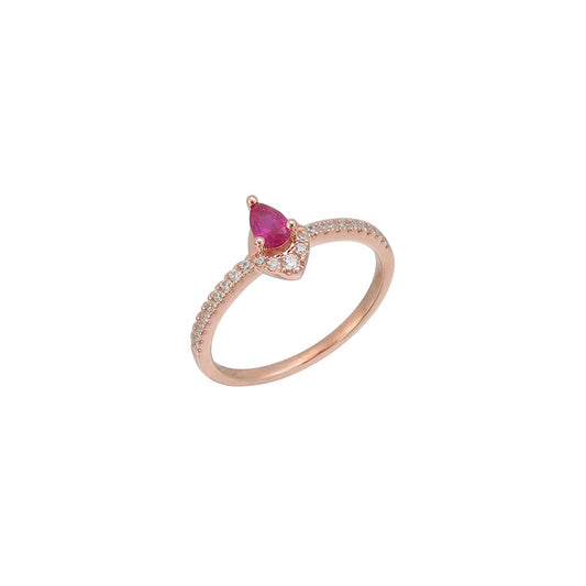 18K ROSE GOLD DIAMOND & RUBY RING